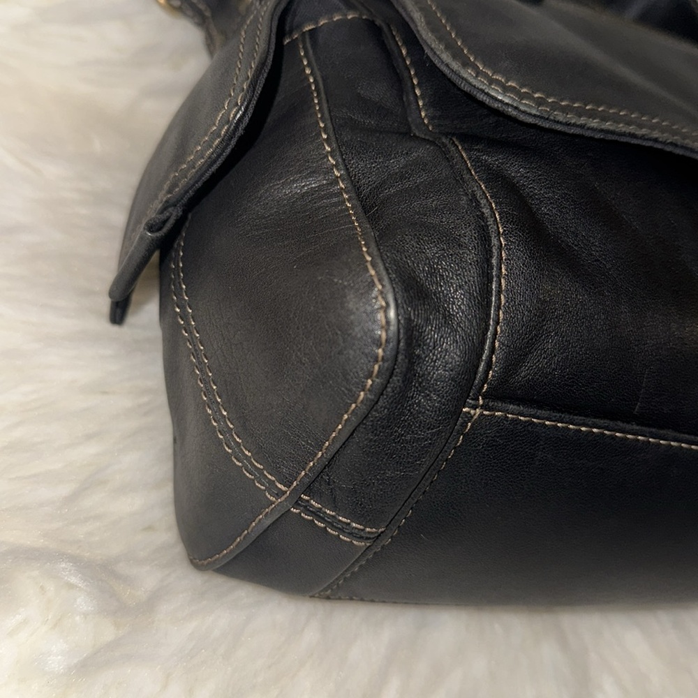 Fossil Black Leather Messenger Shoulder Bag - Picture 9 of 16